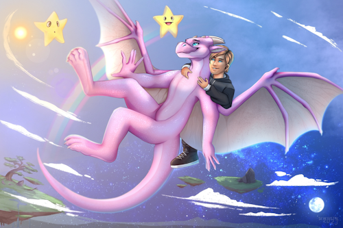 Annicka and Feli on a flight