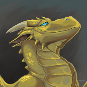 lui golden dragon bust painting loose